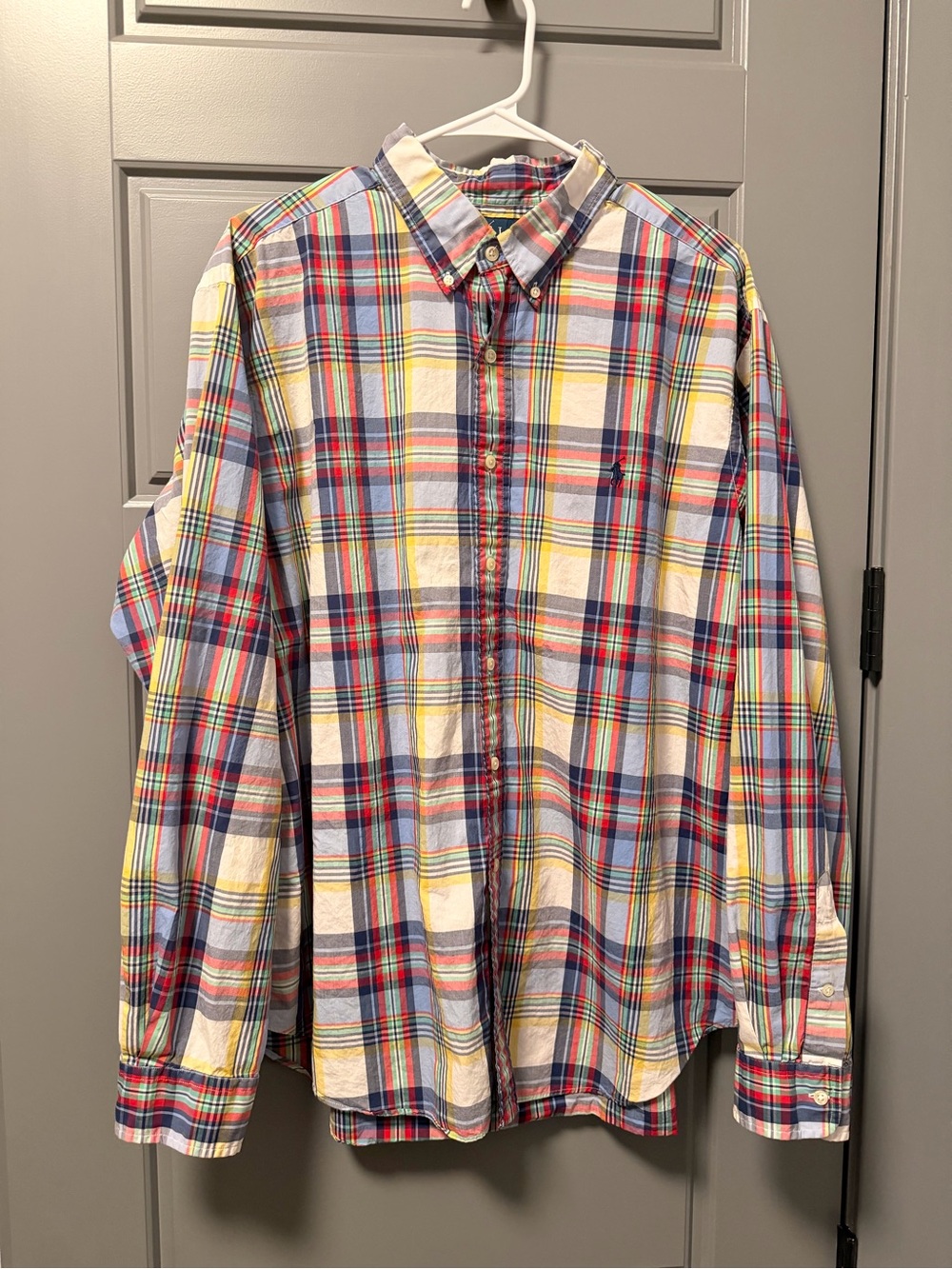Vintage Ralph Lauren Blue Label Multicolored Plaid Long Sleeve Shirt XXL